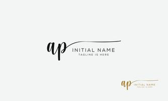 AP P A initial signature logo template. vector