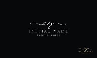 AY Y A initial signature logo template. vector