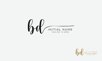 BD D B initial signature logo template. vector