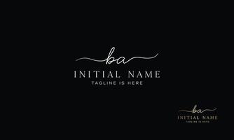 BA A B initial signature logo template. vector