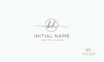 BH H B initial signature logo template. vector
