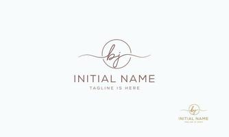 BJ J B initial signature logo template vector