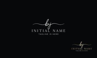 BJ J B initial signature logo template vector