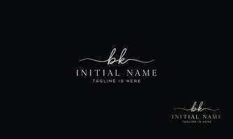 BK K B initial signature logo template. vector