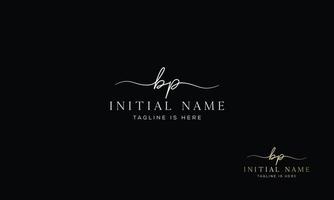 BP P B initial signature logo template. vector