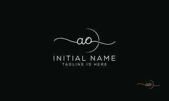 AO O A initial signature logo template. vector