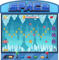 interfaz de juego retro arcade pixel space vector