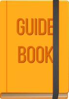A yellow guide book in cartoon style vector