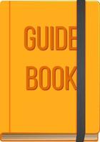 A yellow guide book in cartoon style vector