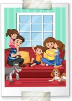 A family photo on white backgound vector