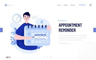 diseño plano de recordatorio de fecha de cita vector
