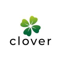lucky clover logo design vector