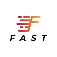 letter F technology fast logo design vector