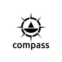 compass sailing boat ship yacht logo design vector