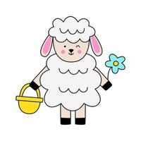 Vector image of cute cartoon Easter lamb.