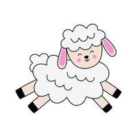 Vector image of cute Easter lamb running.