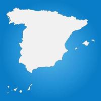 Highly detailed Spain map with borders isolated on background vector