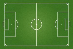 Top view of green football pitch or soccer field vector