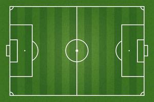 Top view of green football pitch or soccer field vector