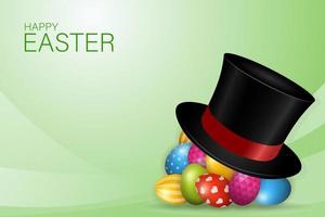 Happy Easter banner template with color eggs vector