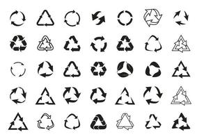 gran conjunto de iconos de reciclaje. flechas circulares. iconos de actualización de vectores. vector