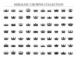 HERALDIC CROWN COLLECTION. Set vector icons.