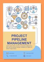 Project pipeline management poster template layout. Business idea development. Banner, booklet, leaflet print design with linear icons. Vector brochure page layouts for magazines, advertising flyers