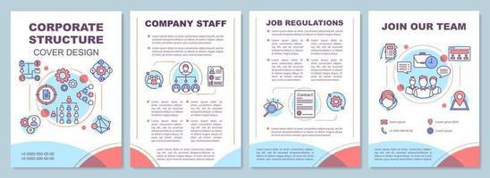 Corporate structure brochure template layout. Company staff management. Flyer, booklet, leaflet print design with linear illustrations. Vector page layouts for magazines, reports, advertising posters