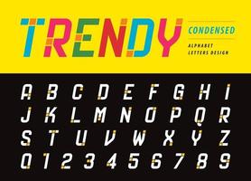 Modern Condensed Italic Alphabet Letters and Numbers. Alphabet Font, Minimal italic Letters set for Futuristic, universal, Branding, Identity. vector