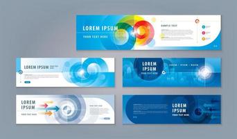 Modern Target Background for Cover Header Website Design, Abstract Banner Web Template Design Set, Horizontal Header Web Banner. vector