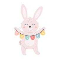 Cute Easter bunny. Happy Easter. Hand drawn vector illustration