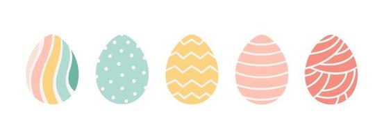 Easter eggs collection. Painted eggs. Happy Easter. Hand drawn vector