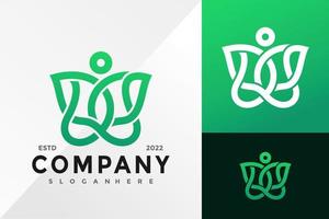 Nature People Yoga Logo Design Vector illustration template