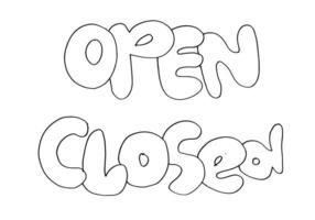 Open Sign Closed. for use in cafes, buildings, shops and others vector