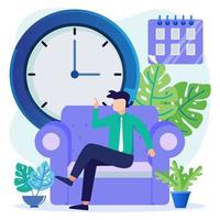 Illustration vector graphic cartoon character of Time management and scene schedule planning