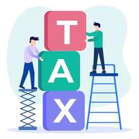 Illustration vector graphic cartoon character of pay taxes