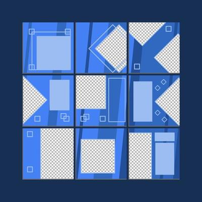 social media post template with blue color