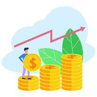 Illustration vector graphic cartoon character of business growth