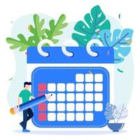 Illustration vector graphic cartoon character of agenda and schedule of events on the calendar