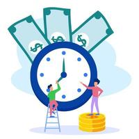 Illustration vector graphic cartoon character of time is money