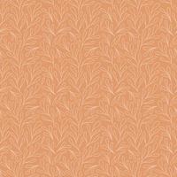 Vector natural seamless pattern. Brown contour floral pattern. Monochrome background with leaves