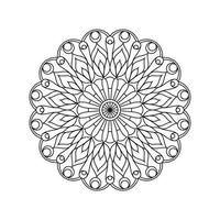 Mandala line vector. A symmetrical round monochrome ornament. Coloring vector