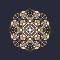 Dot painting meets mandalas. Aboriginal style of dot painting and power of mandala. Decorative flower vector