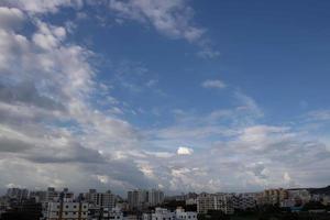 Summer blue sky cloud gradient light white background. Beauty clear cloudy in sunshine calm bright winter air bacground. Gloomy vivid cyan landscape in environment day horizon skyline view spring wind photo