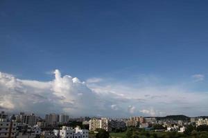 Summer blue sky cloud gradient light white background. Beauty clear cloudy in sunshine calm bright winter air bacground. Gloomy vivid cyan landscape in environment day horizon skyline view spring wind photo