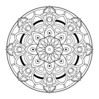 Mandala line vector. A symmetrical round monochrome ornament. Coloring vector