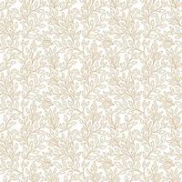Vector natural seamless pattern. Brown contour floral pattern on white background. Monochrome background with leaves. Summer print