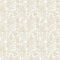 Vector natural seamless pattern. Brown contour floral pattern on white background. Monochrome background with leaves. Summer print