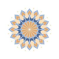 Mandala ornament vector. A symmetrical geometry color flower. Colored ethnic draw vector