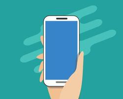 Hand of businessman holding smart phone.Cartoon vector style for your design.